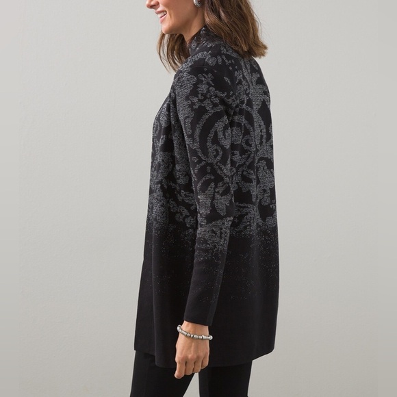 Chico’s Jacquard Ombre Scroll Print Tank and Cardigan Set Size L - Picture 2 of 16